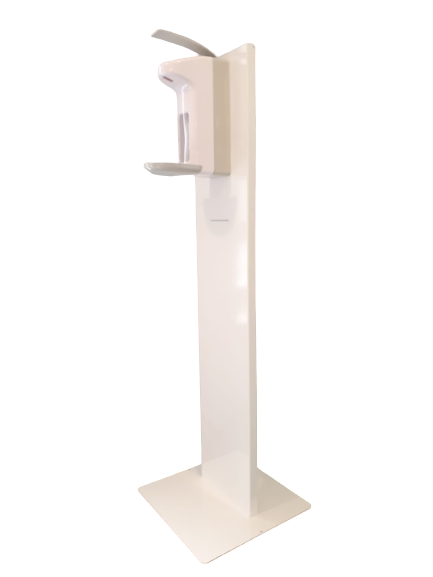 Hygienesäule Smaller, schwarz / weiß - Inkl. 1 Liter - Euroflasche, mit langem Hebel